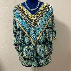 FINAL MARKDOWN-Investments brand poly/spandex blouse, size XL (2 for $15 sale)